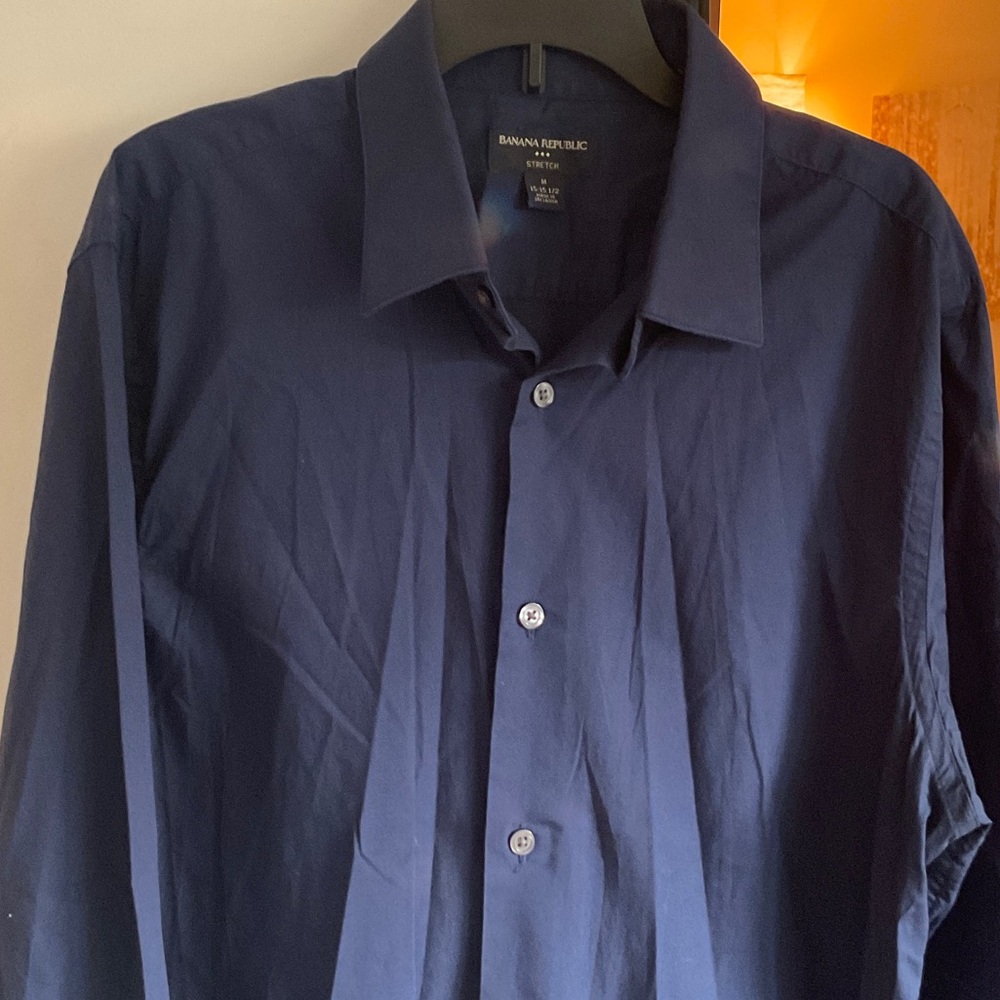 Banana Republic Men's Deep Blue Dress Shirt